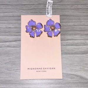 Mignonne Gavigan Elodie Flora Stud Earrings in purple, NWT!